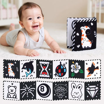 zwart witte baby contrastkaarten met dierenpatroon A Animals