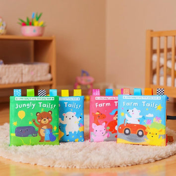 Stoffen jungle dieren boek met voelbare staarten