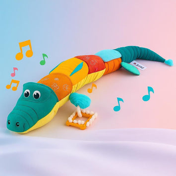 Muzikale krokodil babyknuffel groen