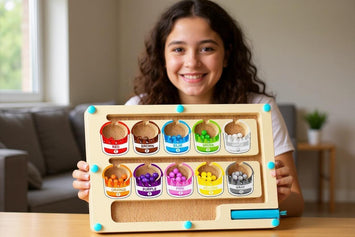 montessori houten telbord met cijfers en figuren