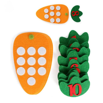 montessori wortelpuzzel van vilt voor peuters