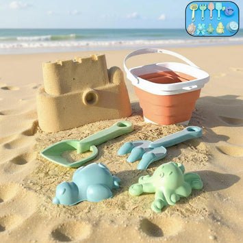 11-delige strandset zand- en waterspeelaccessoires oranje voor kinderen