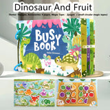 Busy Book for Kids, Animals Vehicles Dinosaurs Stickers, Matching Number & Letter Games, Interactive Learning Activity Book