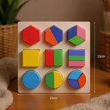 Houten Montessori puzzel voor peuters met geometrische vormen in verschillende kleuren – educatief speelgoed voor motoriek en vormherkenning