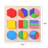 Houten Montessori puzzel voor peuters met geometrische vormen in verschillende kleuren – educatief speelgoed voor motoriek en vormherkenning