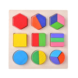 Houten Montessori puzzel voor peuters met geometrische vormen in verschillende kleuren – educatief speelgoed voor motoriek en vormherkenning