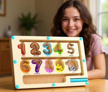 montessori houten telbord met cijfers en figuren