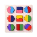 Houten Montessori puzzel voor peuters met geometrische vormen in verschillende kleuren – educatief speelgoed voor motoriek en vormherkenning