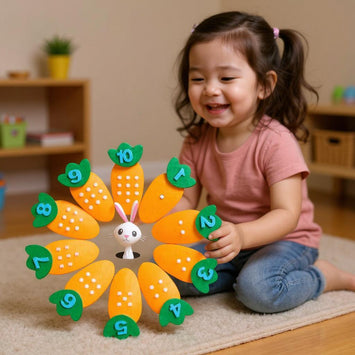 montessori wortelpuzzel van vilt voor peuters