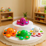 Octopus fidget spinner roze met bubbels